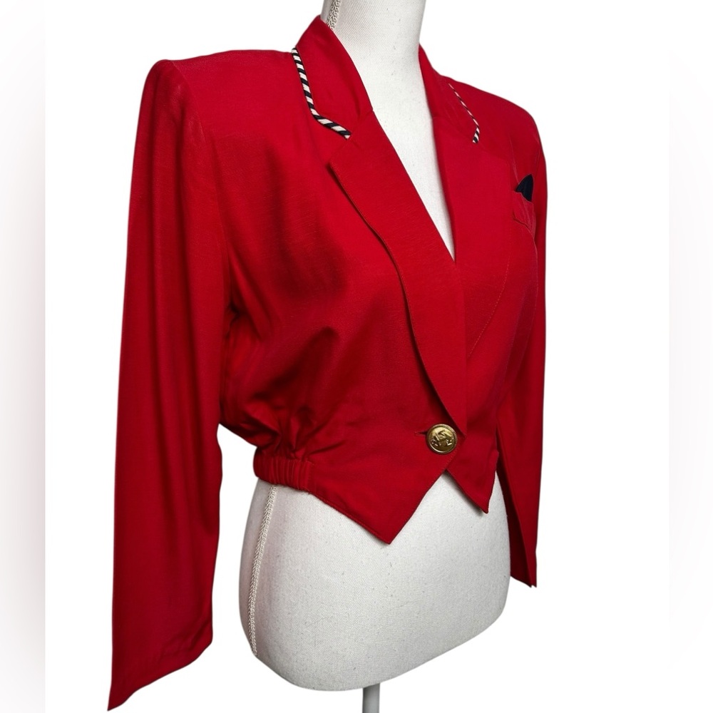 BYER TOO! / Red Vintage Crop Blazer / Small (Estimated)